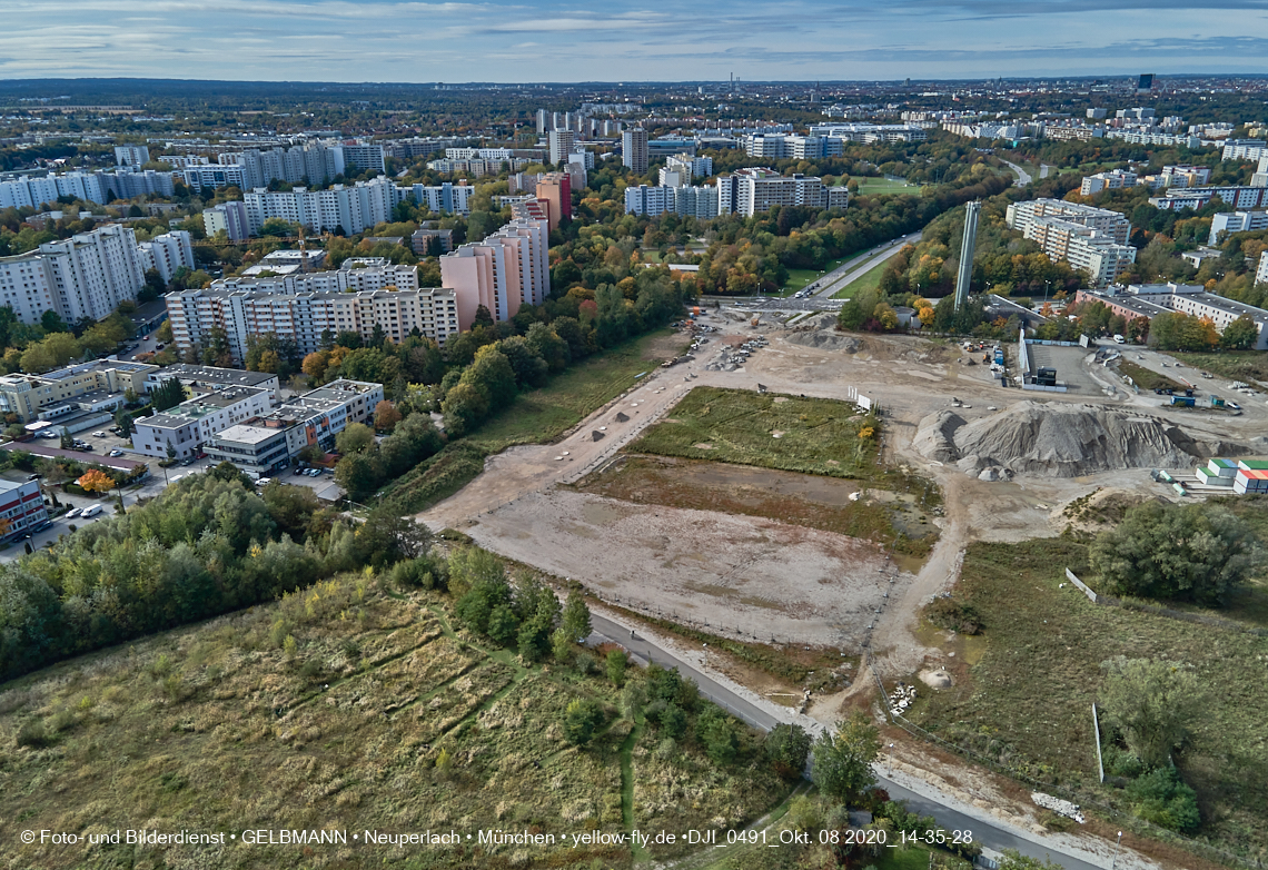 08.10.2020 - Baustelle Alexisquartier und Umgebung in Neuperlach